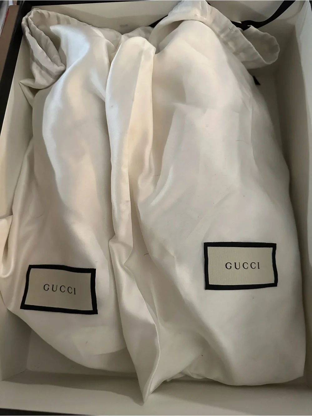 Gucci Black Leather Men's Sneaker with Rainbow Logo Accent 8.5